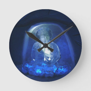 Eskimo Room at Hotel de Glace, Quebec, Canada Round Clock