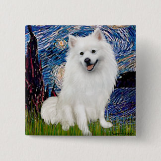 Eskimo Spitz 1 - Starry Night (Vert) 2 Inch Square Button