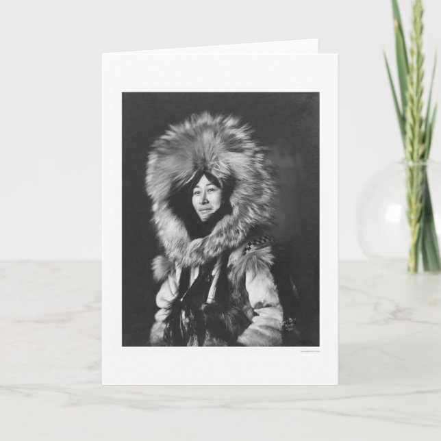 Eskimo Woman Wearing Fur Coat 1915 Card (Front)