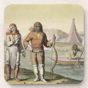 Eskimos at Hudson Bay, from 'Le Costume Ancien et Coaster