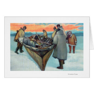 Eskimos Launching Whaling Boat