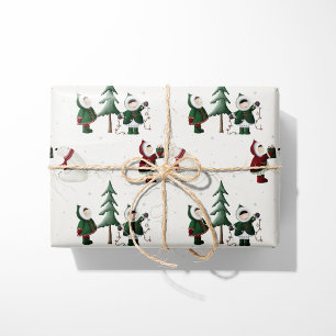 Eskimos & Polar Bears on Cream Wrapping Paper