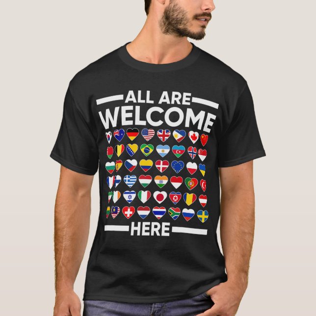 ESL Teacher All Are Welcome Here For Worlds Virtua T-Shirt (Front)