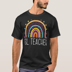 ESL Teacher Boho Rainbow Back To School Appreciati T-Shirt