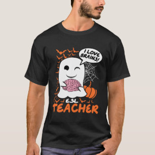 ESL Teacher Cute Ghost Halloween Teacher T-Shirt