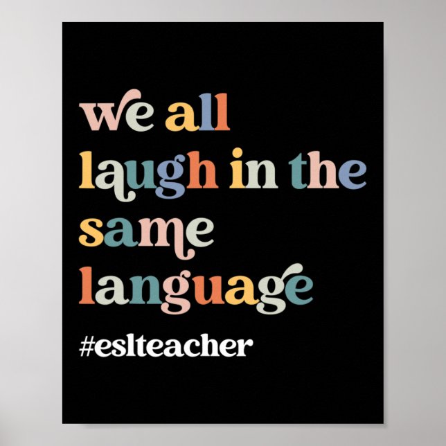 ESL Teacher ESOL Student Cute Retro Back To School Poster (Front)