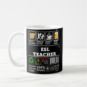 ESL Teacher Skills Included Problem Solving Label Coffee Mug