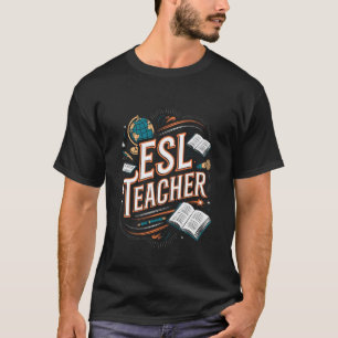ESL Teacher World Map Heart Design T-Shirt