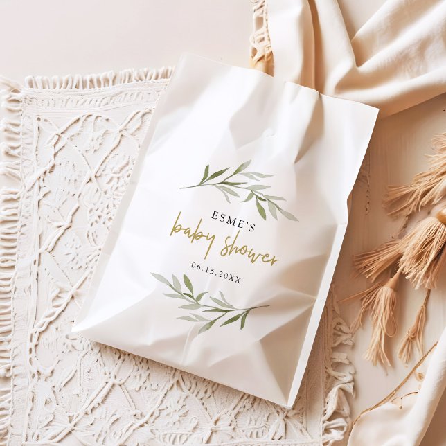 ESME Bohemian Greenery & Gold Baby Shower Favour Bag (Creator Uploaded)