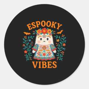 Esoky Vibes Maestra Halloween Spanish Mexican Boho Classic Round Sticker