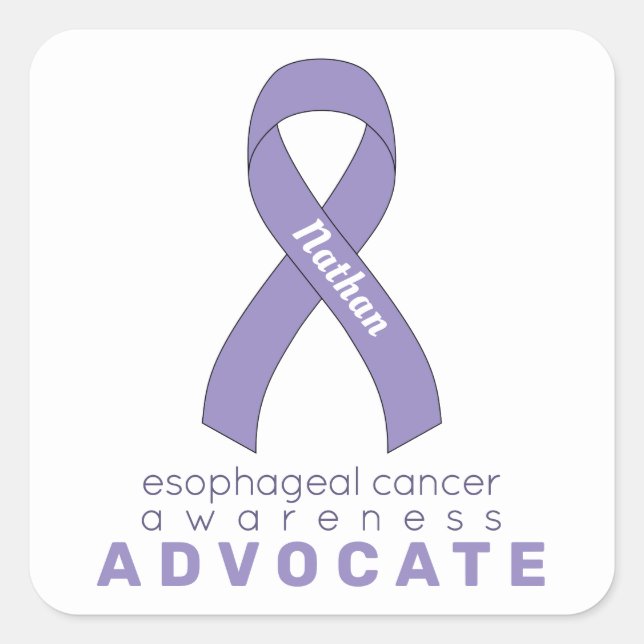 Esophageal Cancer Advocate White Square Sticker (Front)