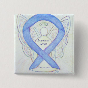 Esophageal Cancer Angel Awareness Ribbon Art Pin