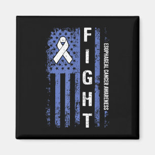 Esophageal Cancer Awareness American Flag Esophage Magnet