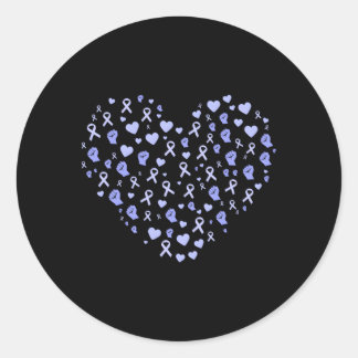 Esophageal Cancer Awareness He Periwinkle Ribbon Classic Round Sticker