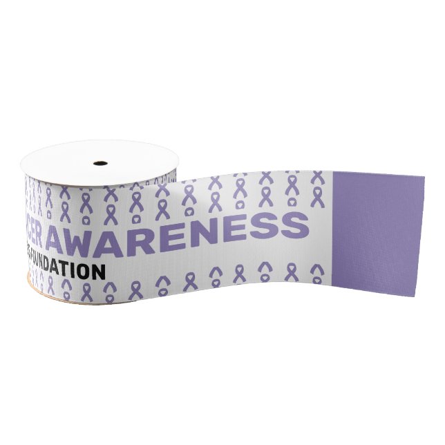 Esophageal Cancer Awareness Pattern Ribbon Grosgrain Ribbon (Spool)