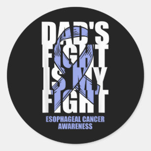 Esophageal Cancer Awareness Periwinkle Ribbon Dads Classic Round Sticker
