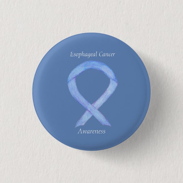 Esophageal Cancer Awareness Ribbon Custom Art Pin (Front)
