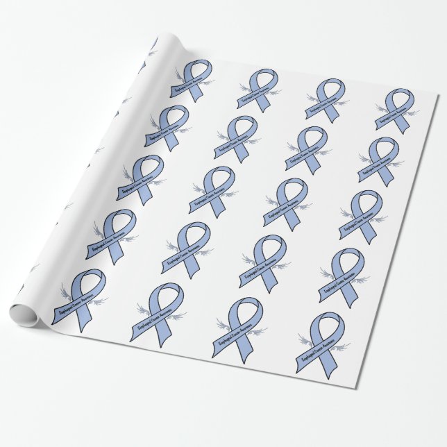 Esophageal Cancer Awareness Ribbon Wrapping Paper (Unrolled)