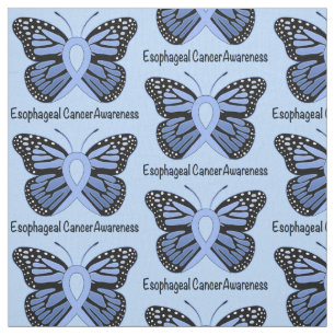 Esophageal Cancer Butterfly Awareness Ribbon Fabric