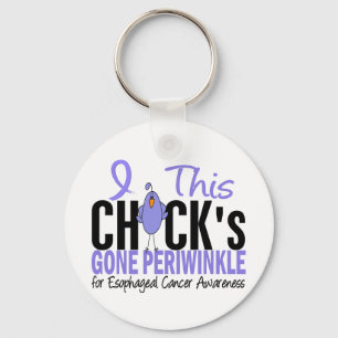 ESOPHAGEAL CANCER Chick Gone Periwinkle Keychain