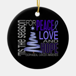 Esophageal Cancer Christmas 1 Ornaments