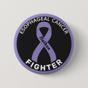 Esophageal Cancer Fighter Ribbon Black Button