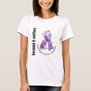 Esophageal Cancer Flower Ribbon 3 T-Shirt