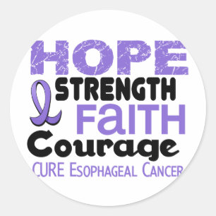 Esophageal Cancer HOPE 3 Classic Round Sticker