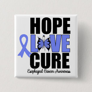 Esophageal Cancer Hope Love Cure 2 Inch Square Button