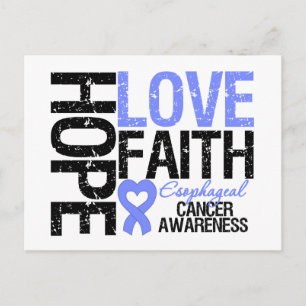 Esophageal Cancer Hope Love Faith Postcard