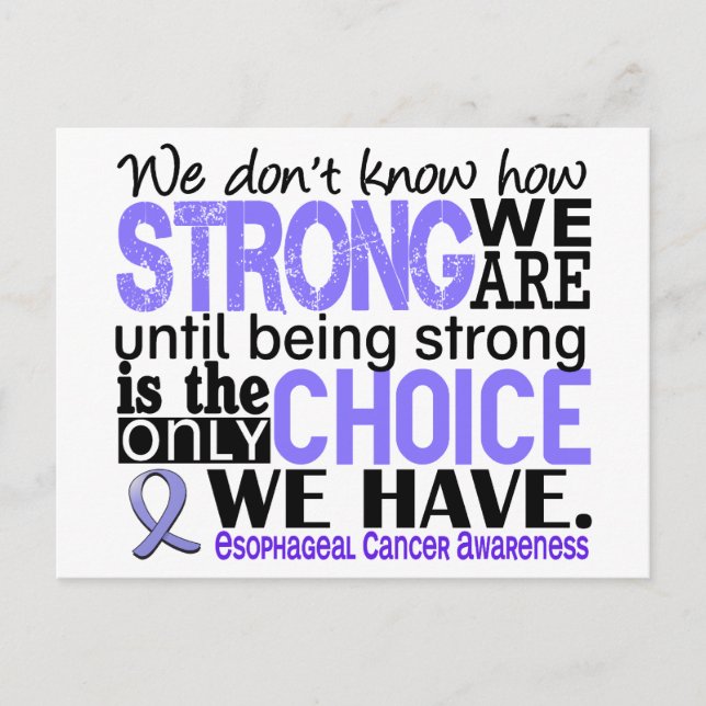 Esophageal Cancer How Strong We Are Postcard (Front)