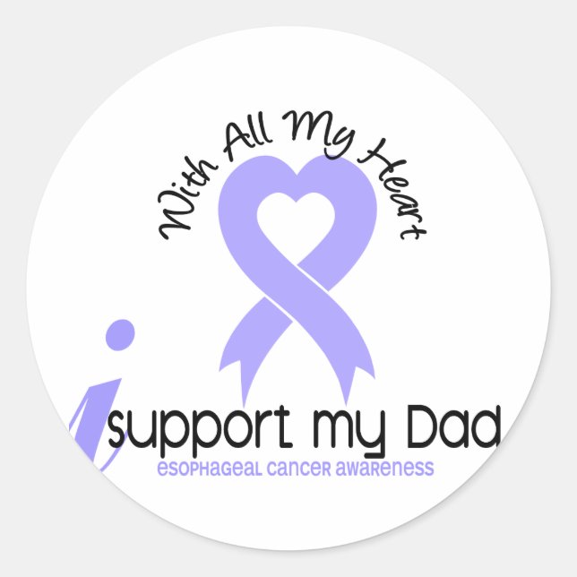 Esophageal Cancer I Support My Dad Classic Round Sticker (Front)