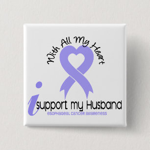 Esophageal Cancer I Support My Husband 2 Inch Square Button