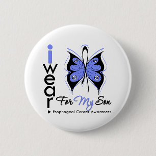 Esophageal Cancer I Wear Butterfly Ribbon SON 2 Inch Round Button