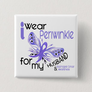 Esophageal Cancer I WEAR PERIWINKLE FOR MY HUSBAND 2 Inch Square Button