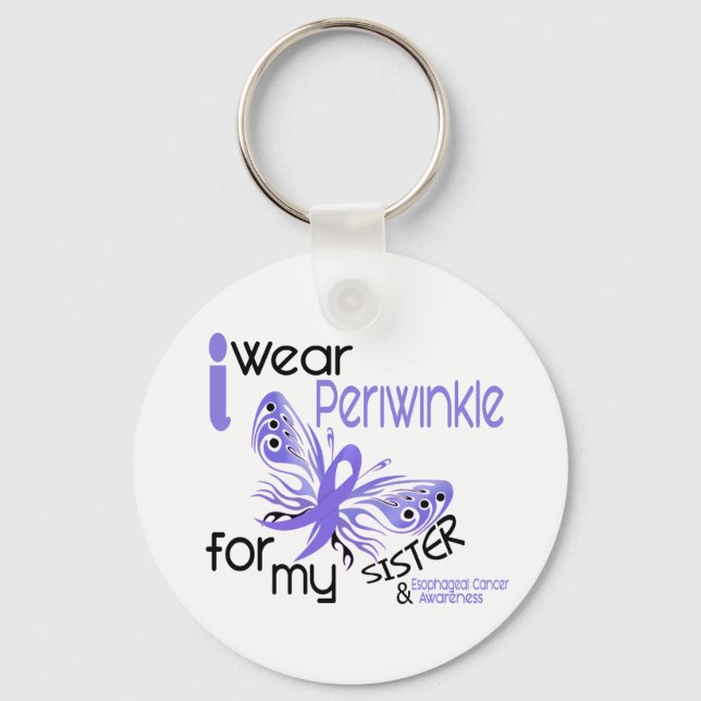 Esophageal Cancer I WEAR PERIWINKLE FOR MY SISTER Keychain (Front)