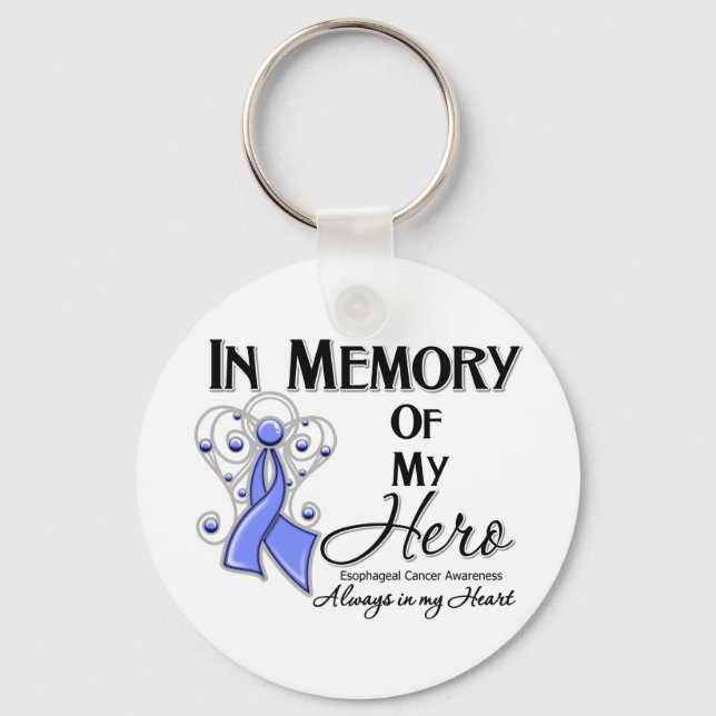 Esophageal Cancer In Memory of My Hero Keychain (Front)