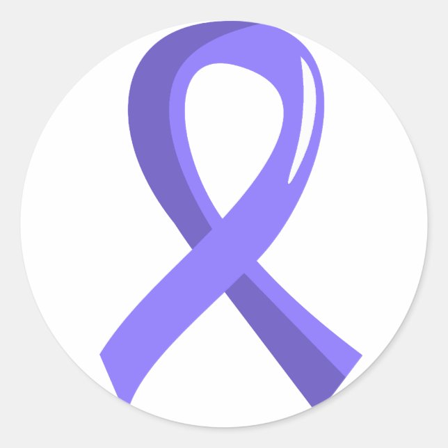 Esophageal Cancer Periwinkle Ribbon 3 Classic Round Sticker (Front)