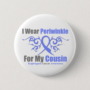 Esophageal Cancer Periwinkle Ribbon Cousin 2 Inch Round Button