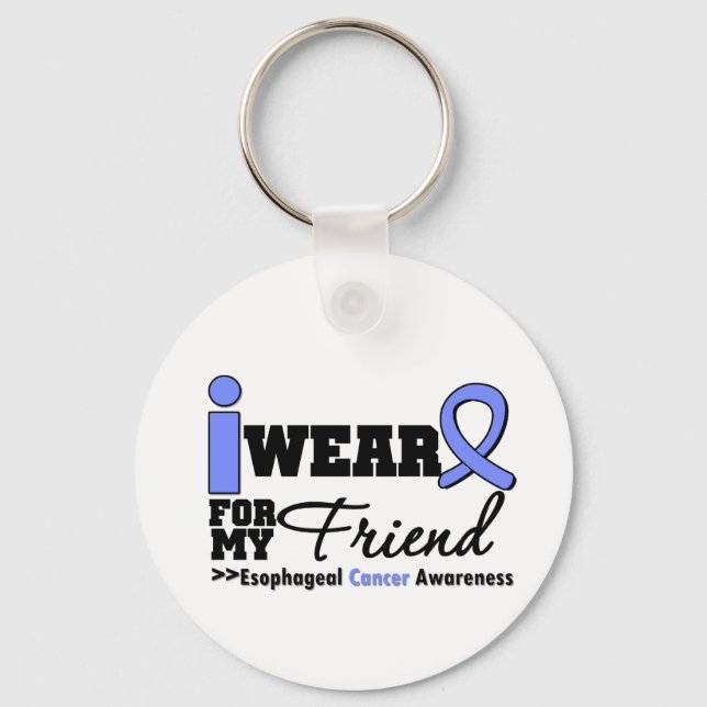 Esophageal Cancer Periwinkle Ribbon For My Friend Keychain (Front)