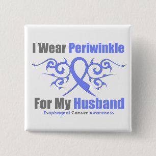Esophageal Cancer Periwinkle Ribbon Husband 2 Inch Square Button