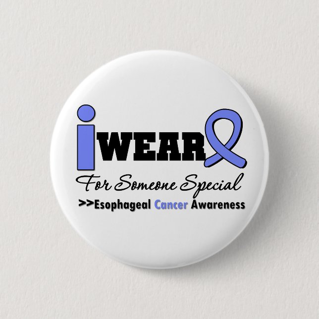 Esophageal Cancer Periwinkle Ribbon Special 2 Inch Round Button (Front)