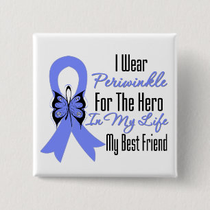 Esophageal Cancer Ribbon Hero My Best Friend 2 Inch Square Button