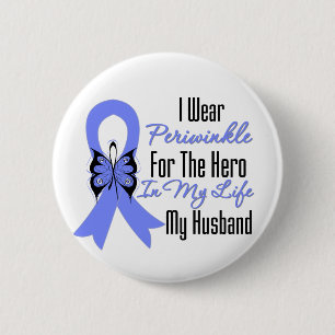 Esophageal Cancer Ribbon Hero My Husband 2 Inch Round Button