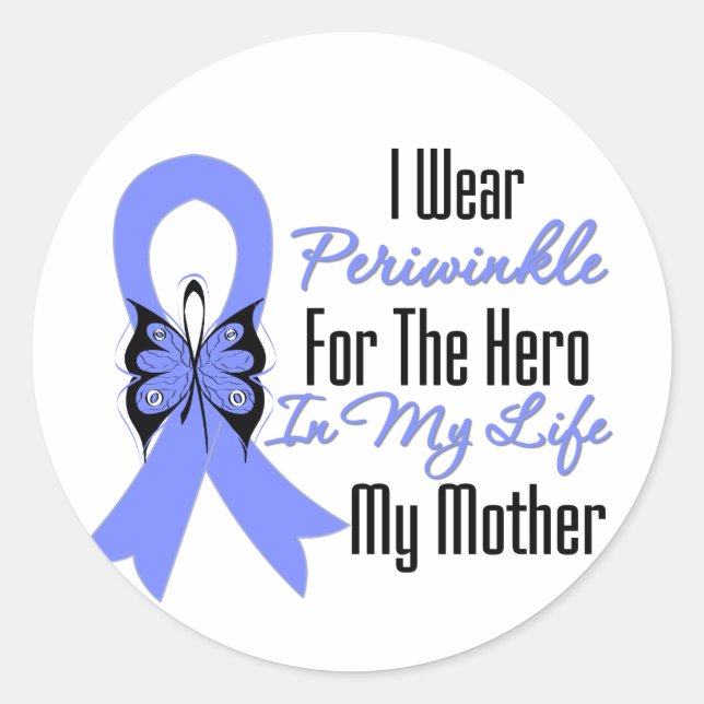 Esophageal Cancer Ribbon Hero My Mother Classic Round Sticker (Front)