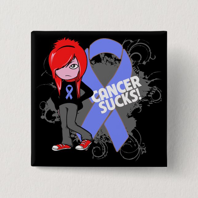 Esophageal Cancer Sucks 2 Inch Square Button (Front)