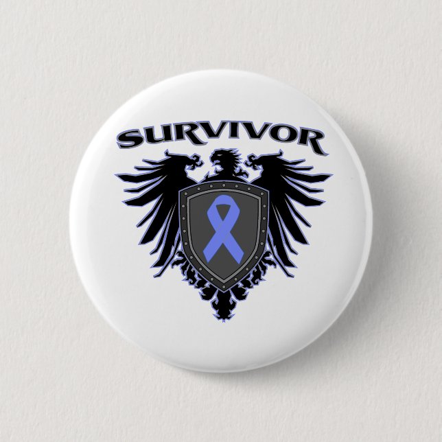 Esophageal Cancer Survivor Crest 2 Inch Round Button (Front)