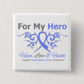Esophageal Cancer Tribal Ribbon Hero 2 Inch Square Button