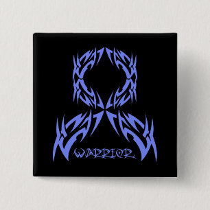 Esophageal Cancer Warrior Tribal Ribbon 2 Inch Square Button