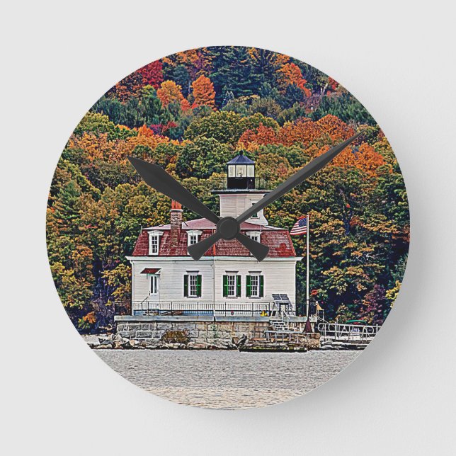 Esopus Meadows Lighthouse Round Clock (Front)
